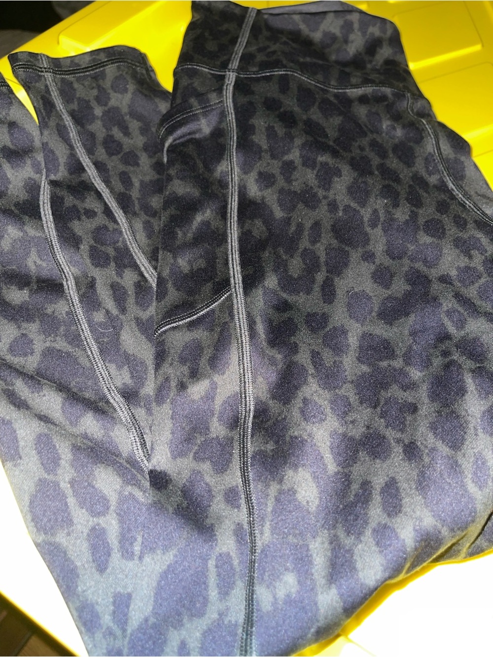 Victoria's Secret Black & Dark Gray Leopard Print Leggings